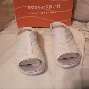Easy Spirit White Slide Sandals